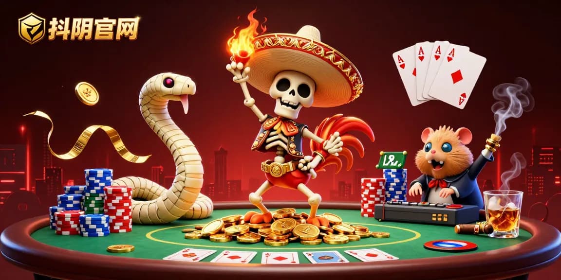 Engage in dynamic gambling action at 抖阴官网 with vibrant characters celebrating a casino victory.