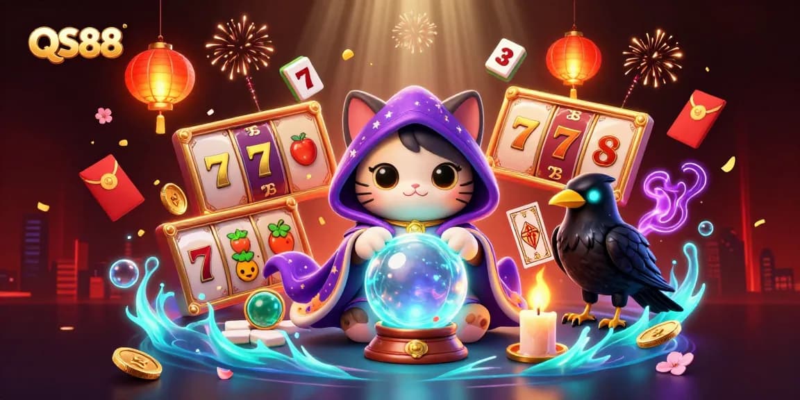 Engage with exciting slot games at QS88, featuring dazzling symbols and vibrant illustrations.