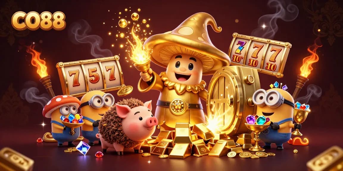Join in the excitement of CO88 as the magical golden wizard casts spells to win treasures!