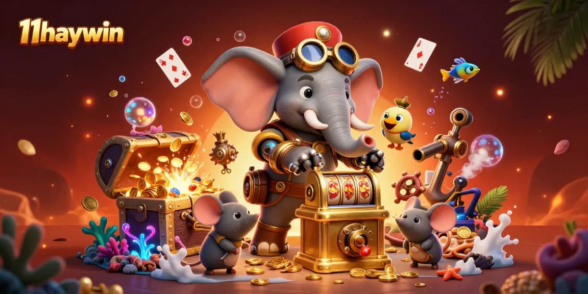 Experience thrills with 11haywin as you engage with steampunk-themed casino magic and vibrant gaming visuals.