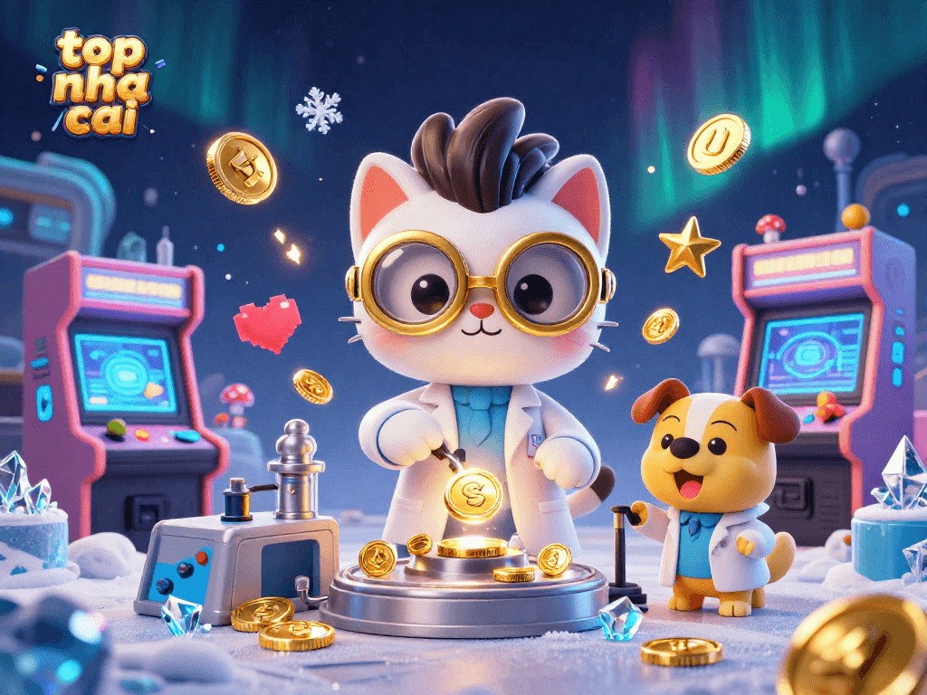Engage with top nha cai through vibrant 3D illustration celebrating casino gaming excitement.