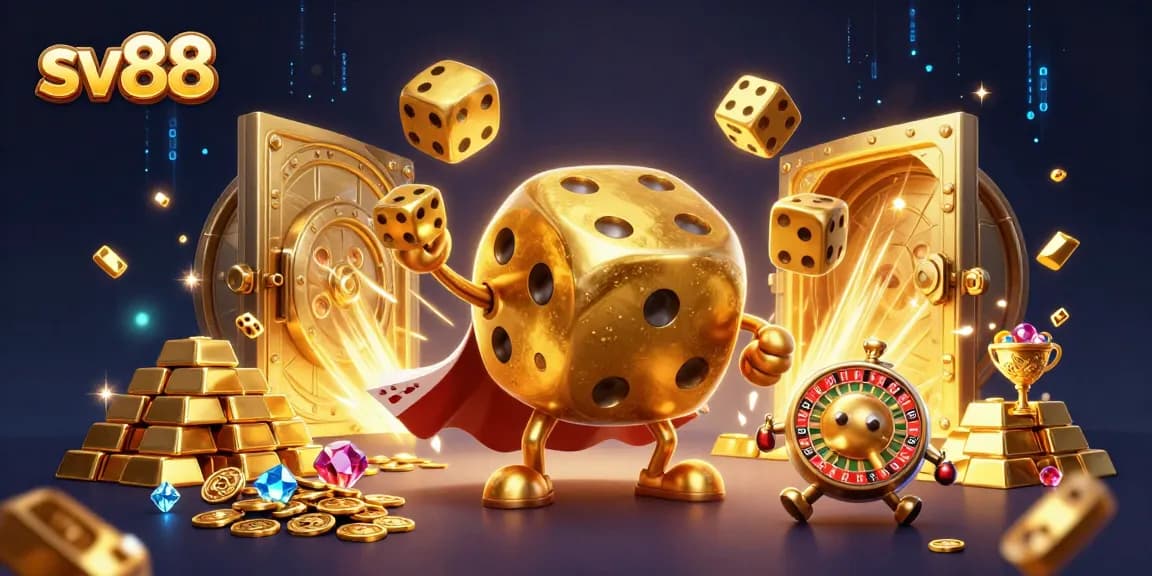 Experience thrilling gaming at sv88 with dazzling golden dice and sparkling treasures.