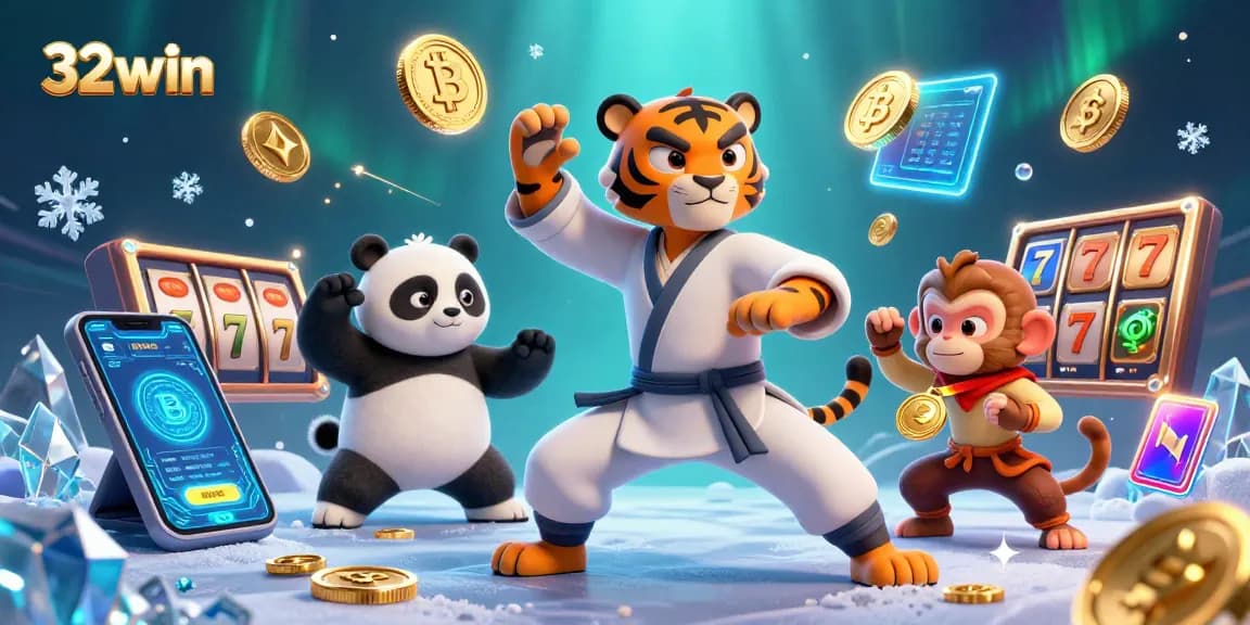 Experience thrilling gambling at 32win with dynamic characters and slot game elements.