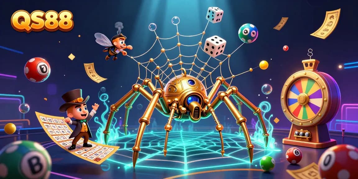 Experience thrilling gameplay at QS88 with colorful lottery elements and a unique steampunk motif.