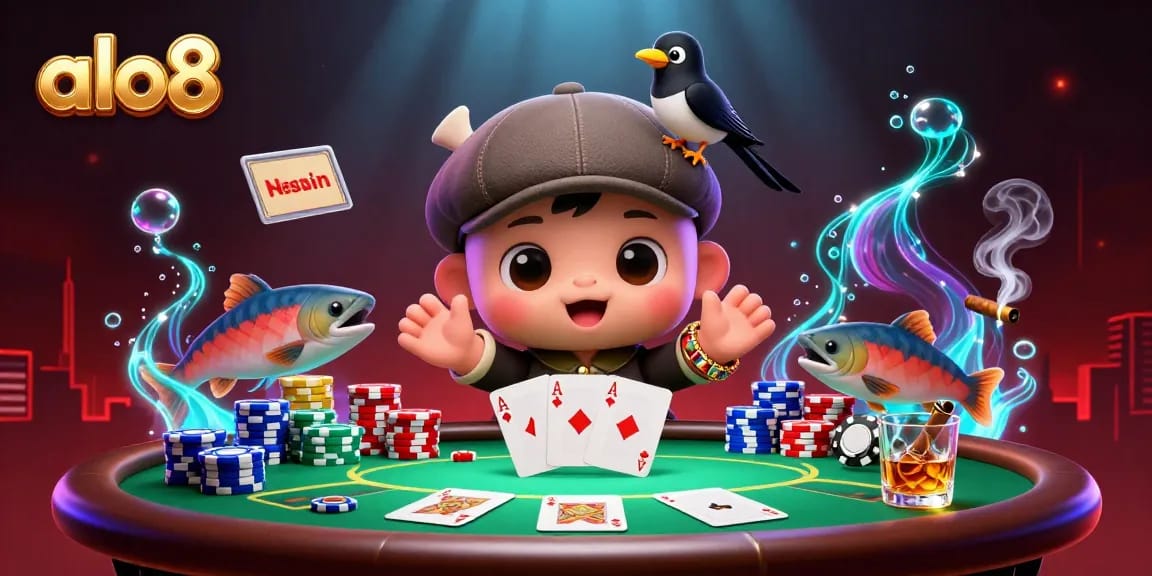 Experience the excitement of alo8 casino gaming with colorful poker characters and vibrant scenes.