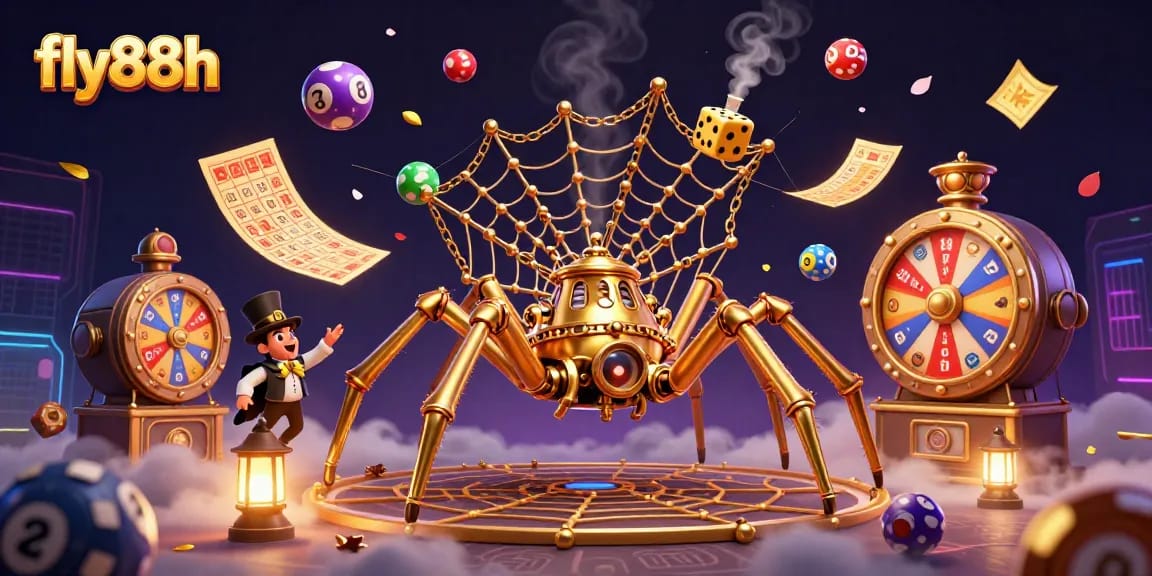 Join the excitement at fly88h with dynamic lottery games surrounded by vibrant 3D characters.