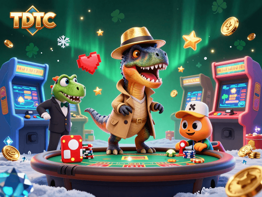 Engage with TDTC through a vibrant casino scene featuring animated 3D characters at a blackjack table.