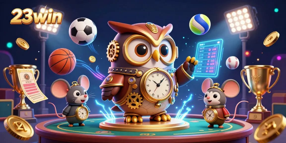 Engage with the exciting world of 23win, featuring dynamic sports elements and vibrant casino visuals.