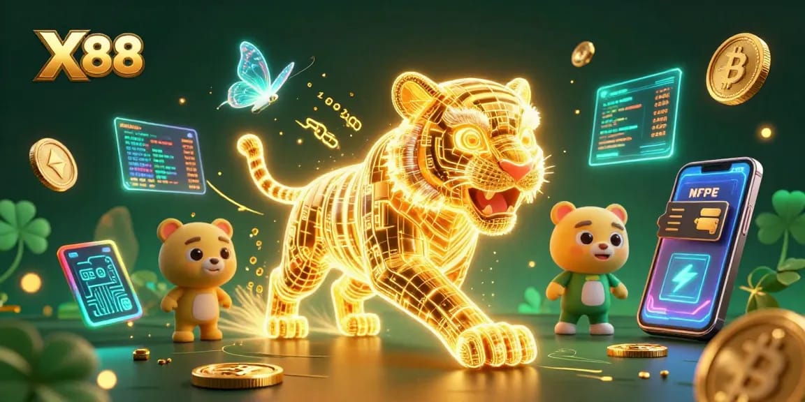 Engage in thrilling experiences at X88 where 3D characters dance amid vibrant casino energy.