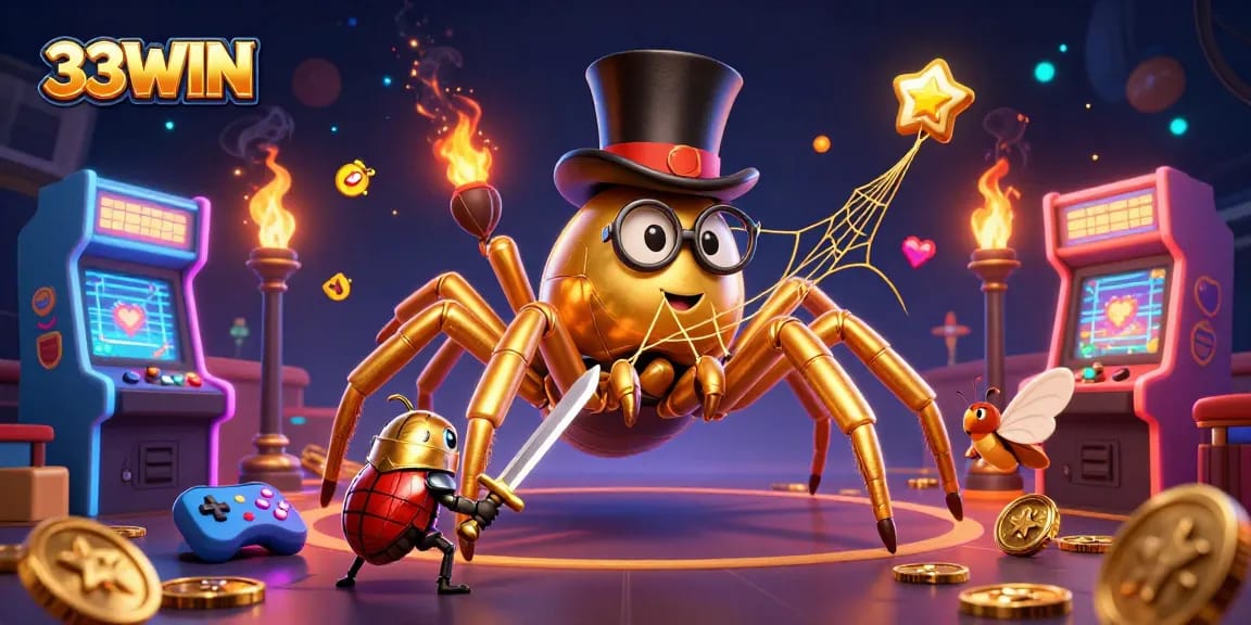 Engage in thrilling moments at 33WIN with vibrant casino-themed 3D illustration, showcasing immersive gaming elements.