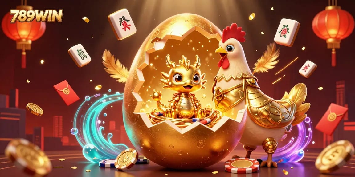 Play thrilling games at 789WIN featuring a magical crystal dragon with poker chips and golden decor