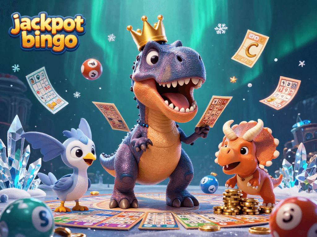 Experience jackpot bingo excitement with colorful cards and dynamic characters in a thrilling scene.