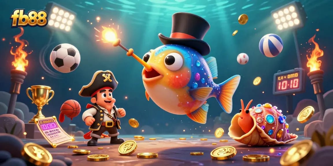Engage in thrilling betting experiences at fb88 with dynamic sports elements, vibrant characters, and golden opportunities.