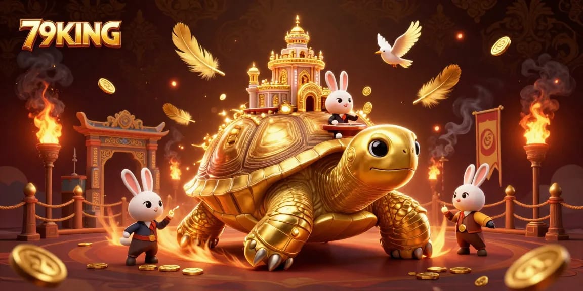 Engage with thrilling action at 79KING's golden tortoise casino featuring a rabbit dealer.