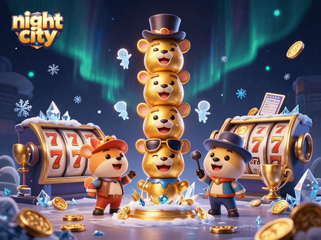 Experience the excitement of night city with engaging slot machines and dazzling animations.