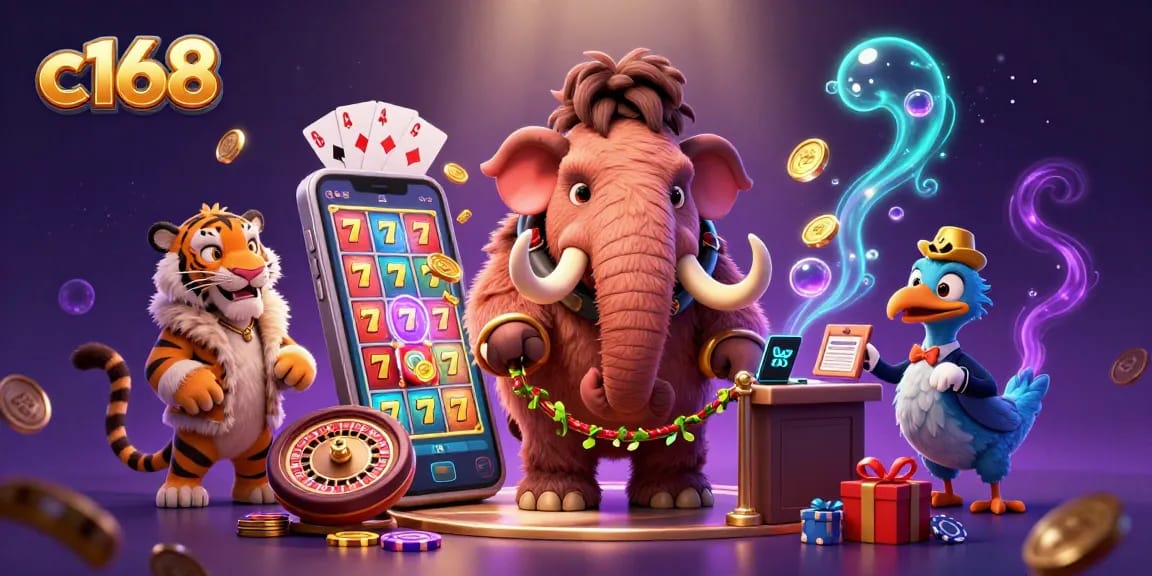 Experience exciting gameplay at c168 with vibrant slot games, charming characters, and dynamic casino elements.