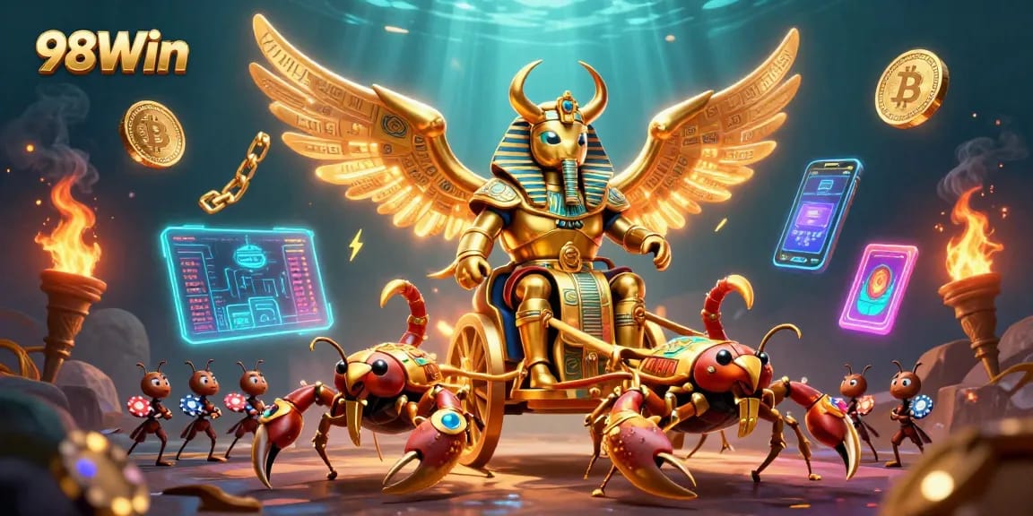 Experience thrilling gameplay at 98Win with vibrant casino elements and action-packed designs.