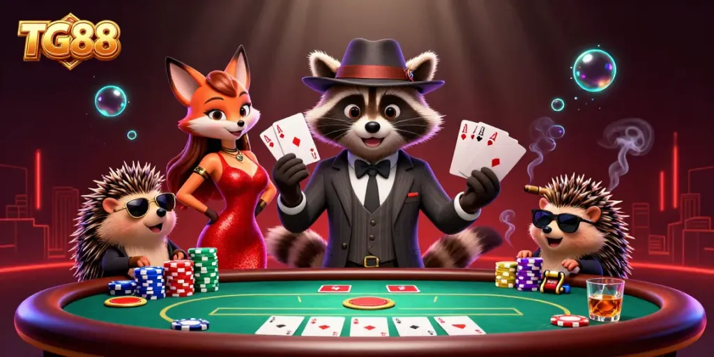 Experience high-stakes poker with TG88, featuring engaging characters and intense gameplay.