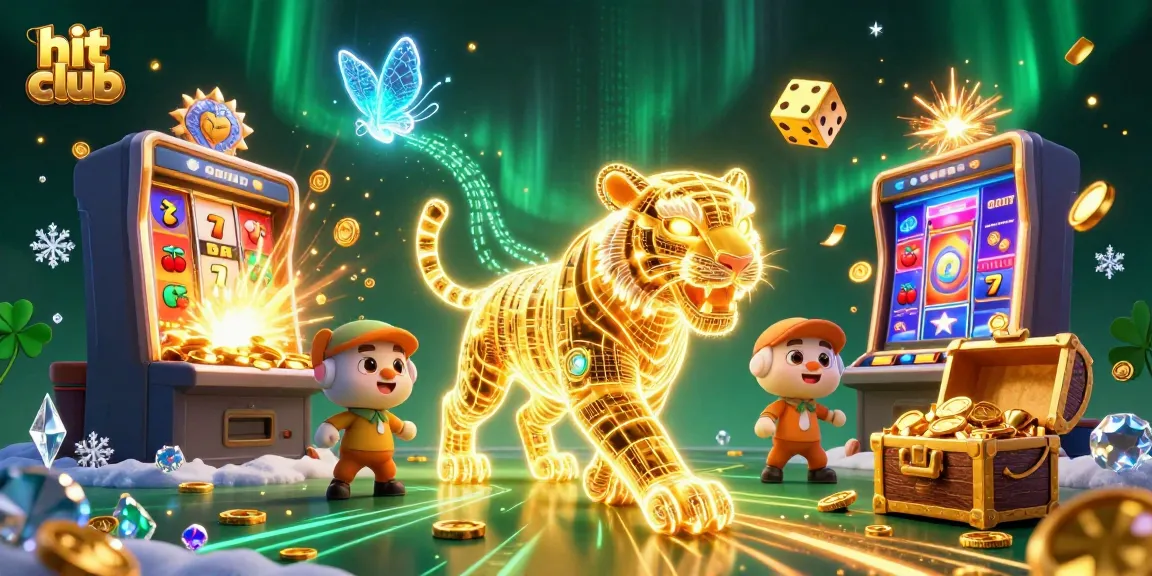 Experience the thrill of hit club with an energetic digital casino scene featuring a neon tiger.