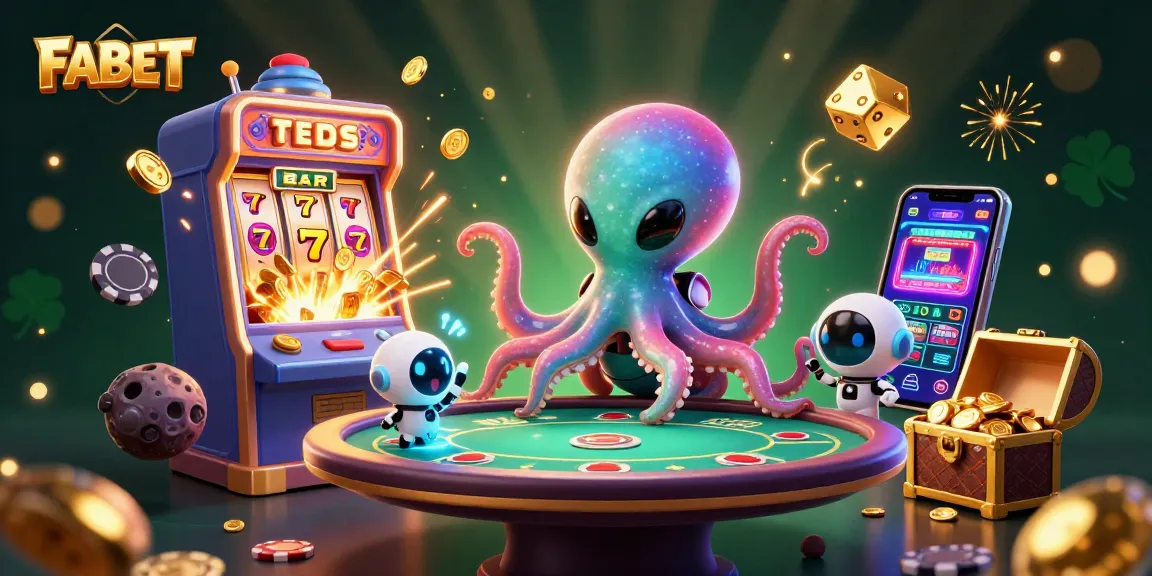 Spin to win with FABET's vibrant alien casino scene featuring jackpot excitement and cosmic elements!