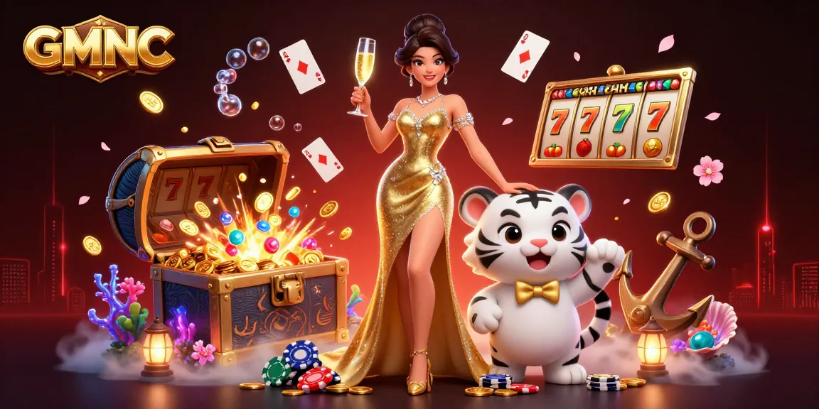 Win big with GMNC's exciting casino adventures featuring a glamorous scene of luck and fortune.
