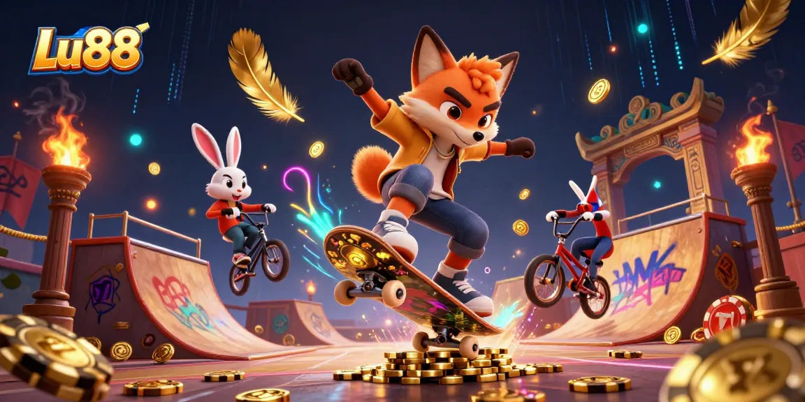 Experience Lu88 with vibrant 3D characters engaging in thrilling casino-themed gaming action.