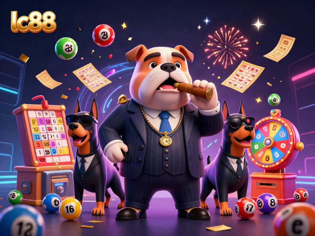 Play thrilling games at lc88 with an exciting scene of a mafia-themed casino battle.