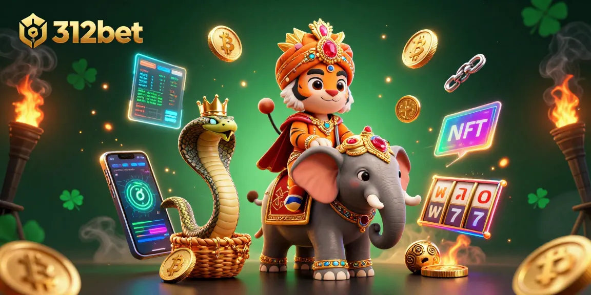 Play dynamic slots at 312bet with vibrant 3D characters and golden elements.