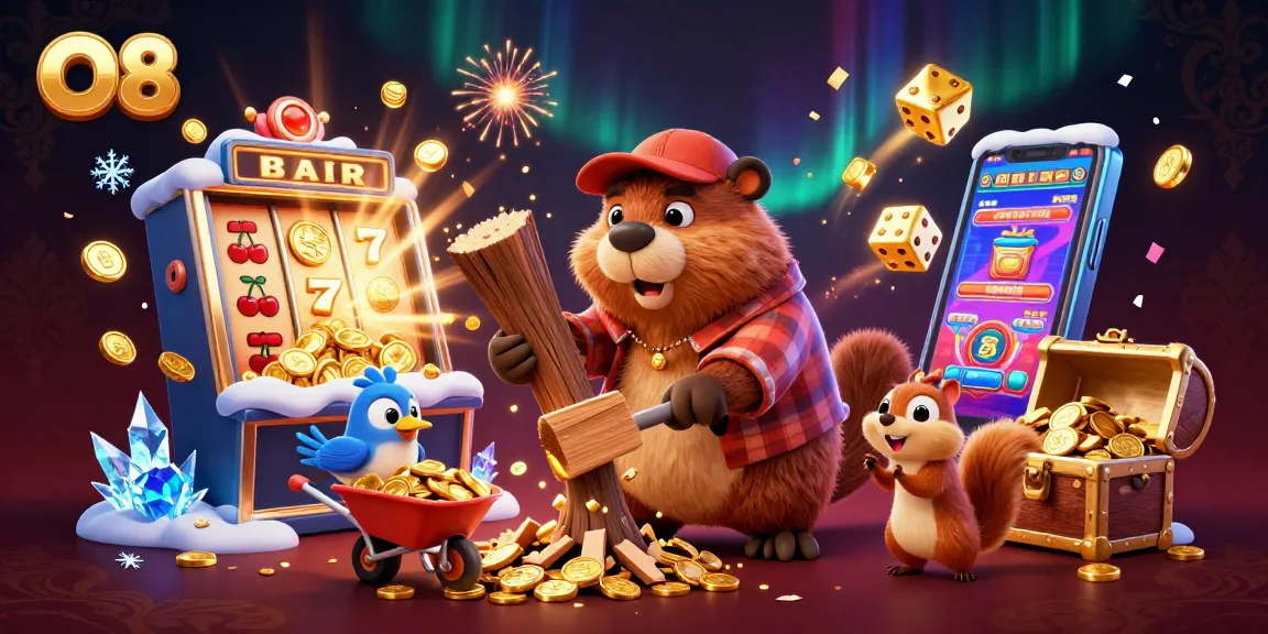 Experience thrilling slots action with the O8 brand in a vibrant, coin-filled scene.