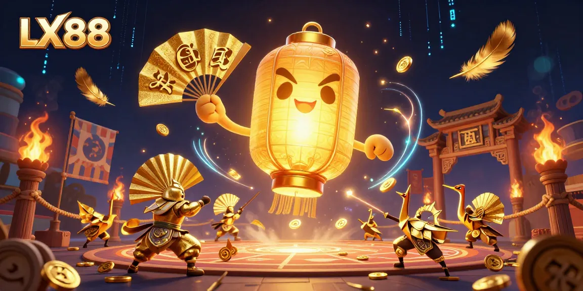 LX88 captures a vibrant night market casino with golden lantern spirits and dynamic game elements.
