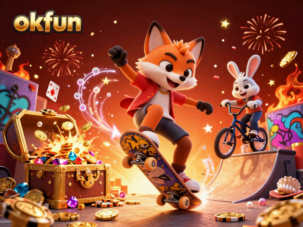 Experience thrilling gaming action at okfun with engaging characters and vibrant casino elements.