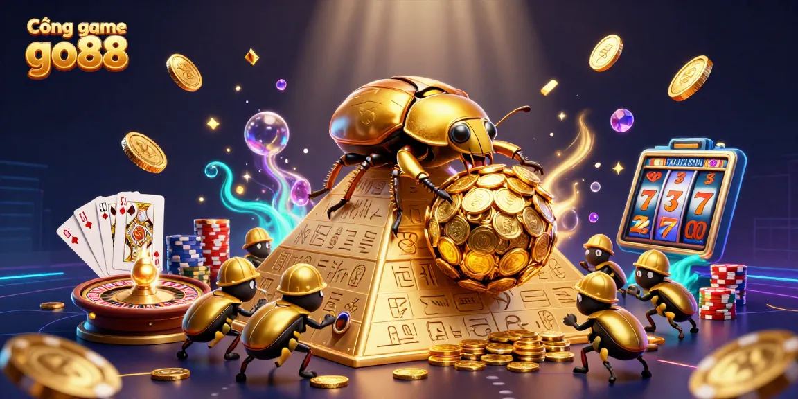 Experience the excitement of Cổng game go88 with golden coins, vibrant casino elements, and thrilling gameplay.