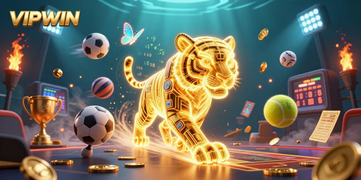 Experience VIPWIN like never before with vibrant casino-themed 3D visuals showcasing intense gaming action.