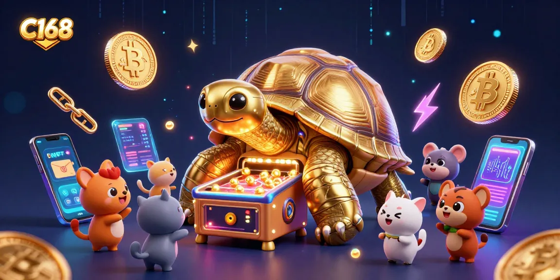 C168 offers thrilling casino games, featuring a golden tortoise pinball machine with vibrant animations.