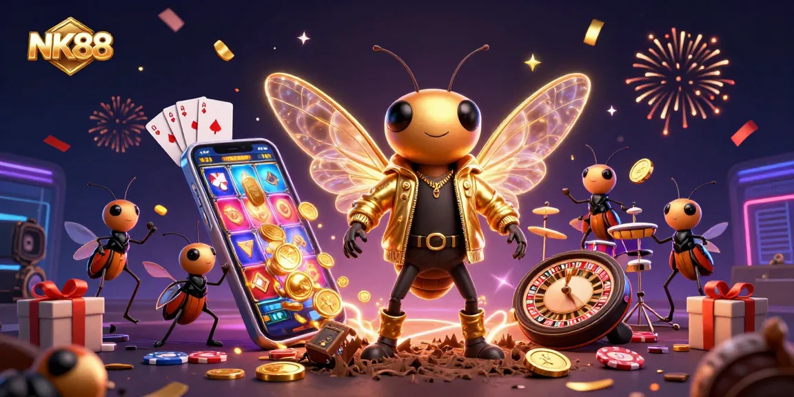 Engage in exciting gambling with NK88's vibrant casino scene featuring slots and games.