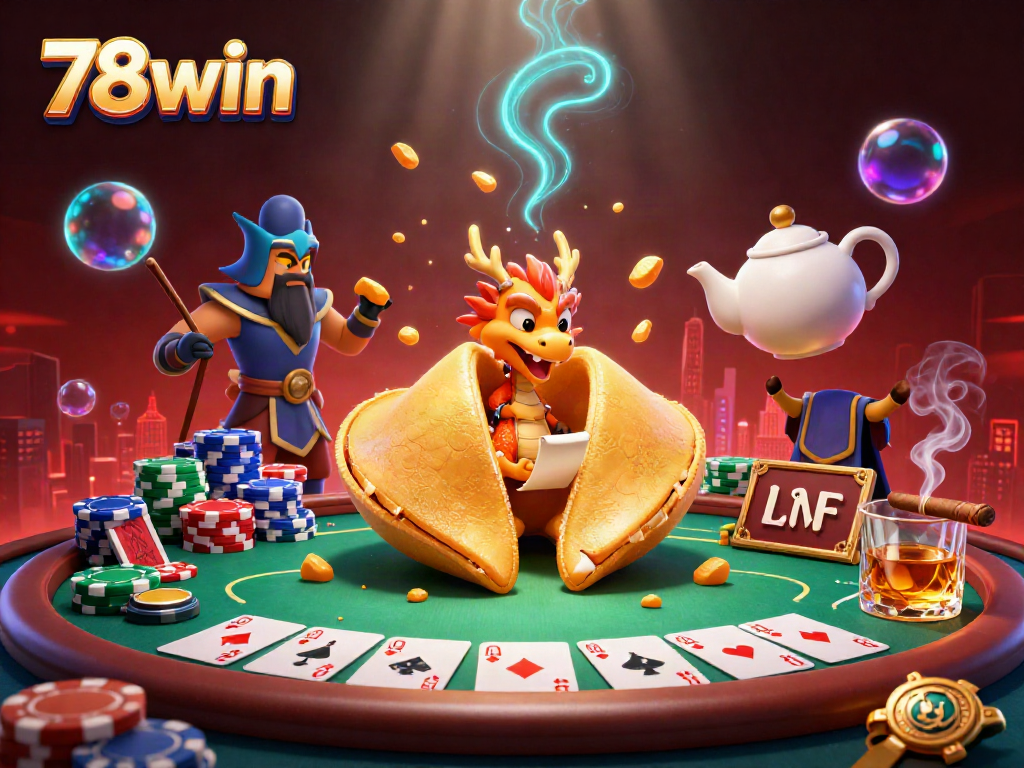 Engage with exciting casino action at 78win featuring a dynamic poker scene with cartoon characters.