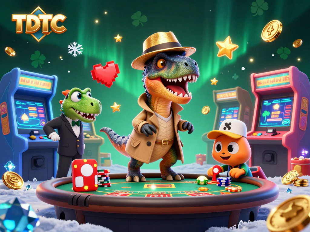 Engage with TDTC through a vibrant casino scene featuring animated 3D characters at a blackjack table.