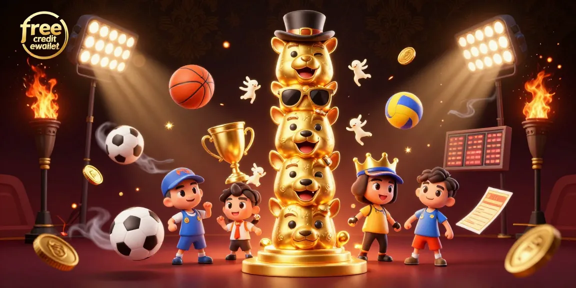 Engage with the dynamic world of free credit ewallet as golden casino elements and spirited characters come alive.