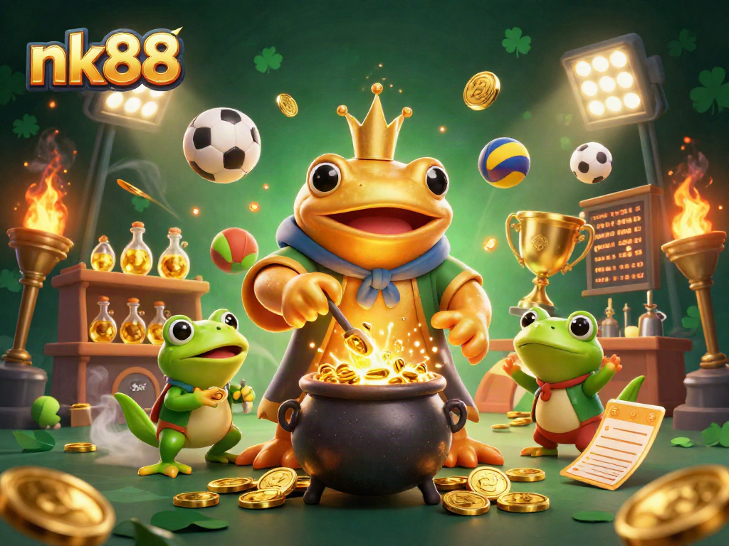 nk88 highlights winning strategies with alchemists creating gold in a vibrant casino scene.