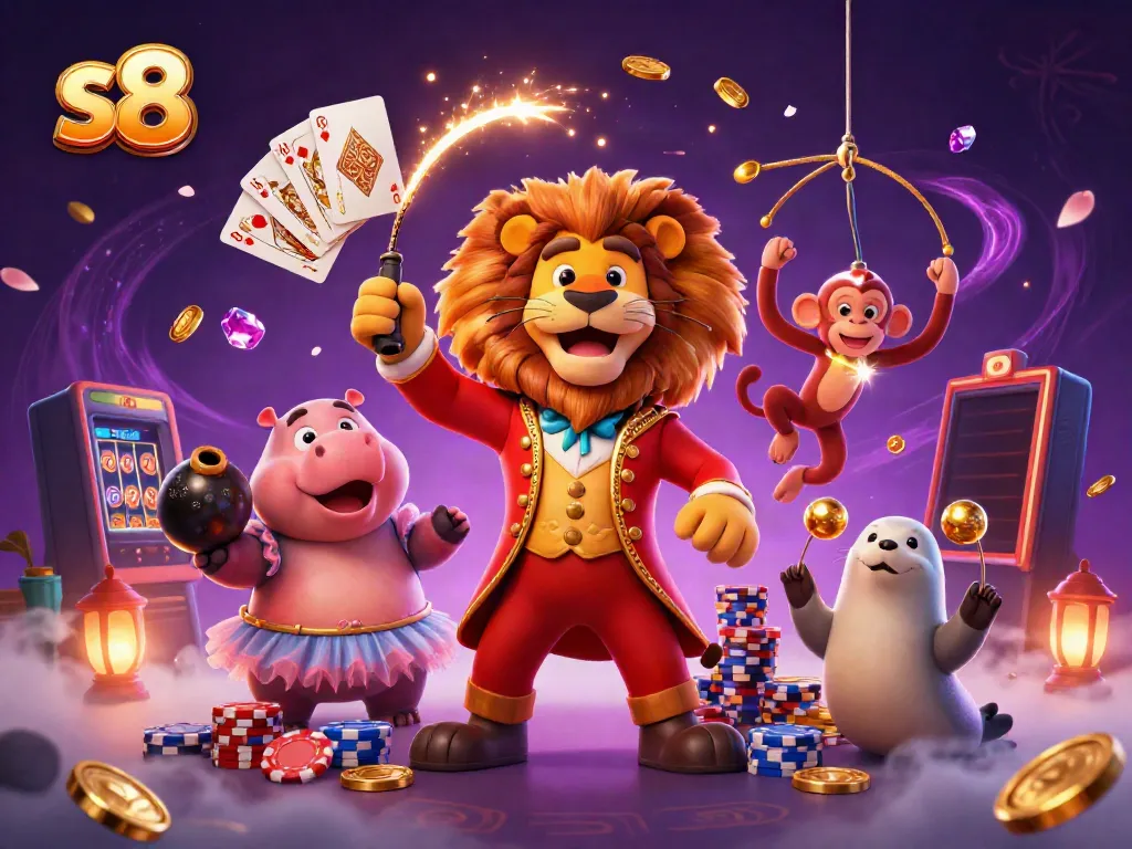 Experience the excitement of the s8 casino world with vibrant characters and dynamic gambling elements.