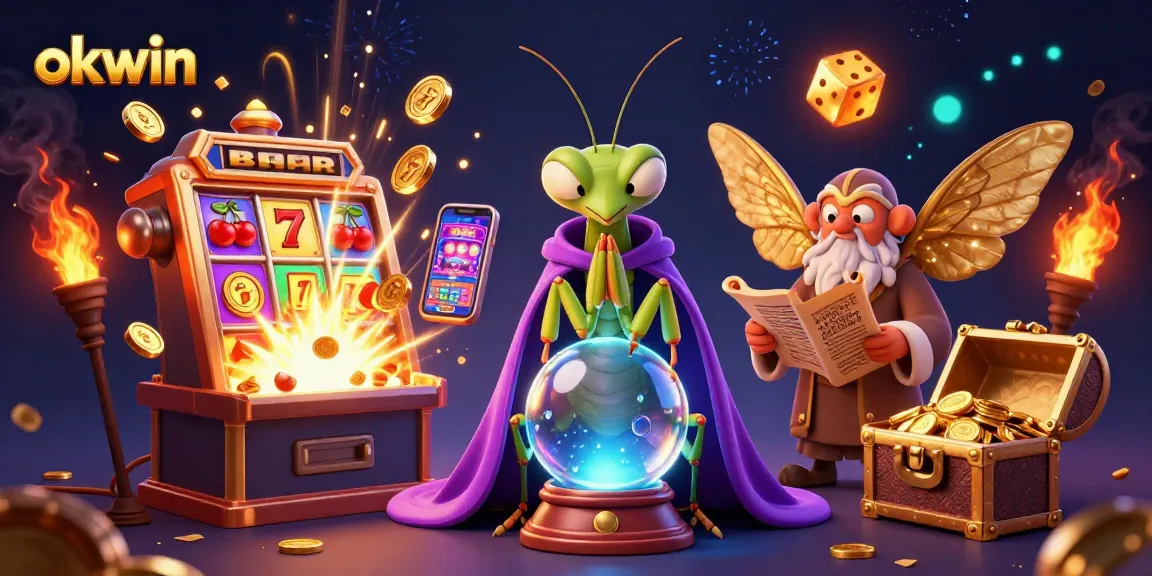 Experience the magic of okwin with a 3D fortune teller and jackpot-rich casino scene.