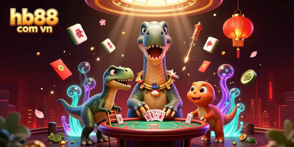 Experience the excitement of hb88 com vn with a vibrant 3D illustration capturing casino fun.