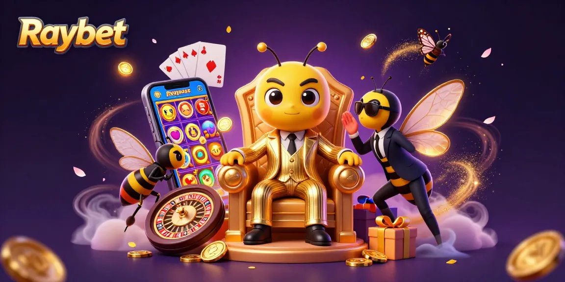 Experience thrilling slots at Raybet with engaging the 3D cartoon illustration of a bumblebee boss.