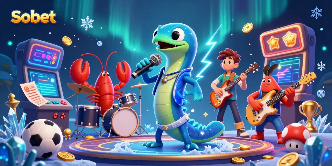 Sbobet offers thrilling sports betting experiences with vibrant casino graphics and animated characters.