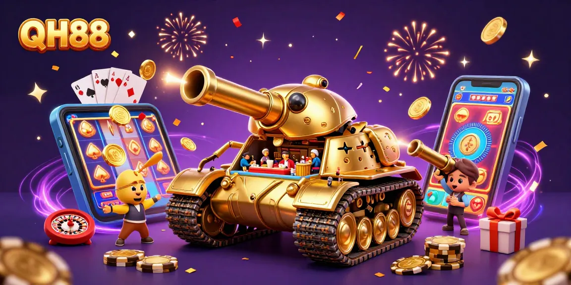 Experience the excitement of QH88 with dynamic casino elements and colorful gaming visuals.
