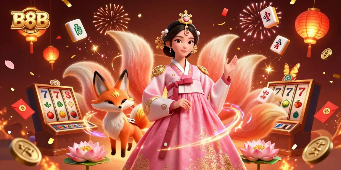 Engage with the vibrant B8B casino scene featuring a graceful character and dynamic game elements.