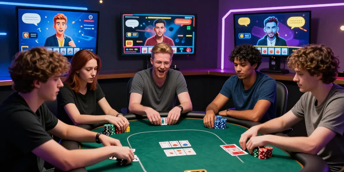 Engaging poker game scene showcasing Alternatif Link Nagapoker excitement with animated avatars at virtual tables.