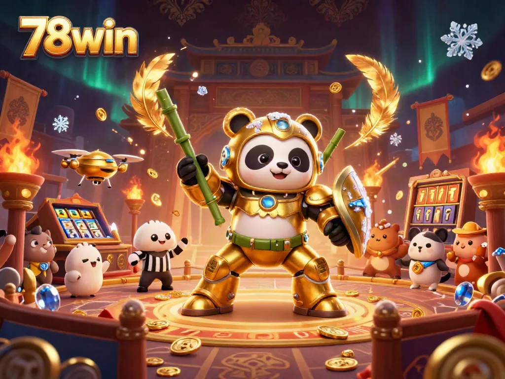 Experience the thrill of 78win in an exhilarating casino-themed arena with vibrant characters and dynamic elements.