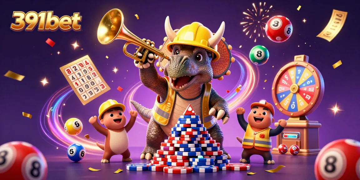 Engage with the excitement of 391bet's vibrant gaming scene featuring dynamic characters and casino elements.