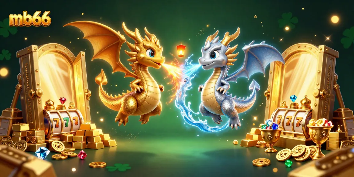 Experience mb66's exciting gaming world with intertwined dragons and dazzling slot elements.